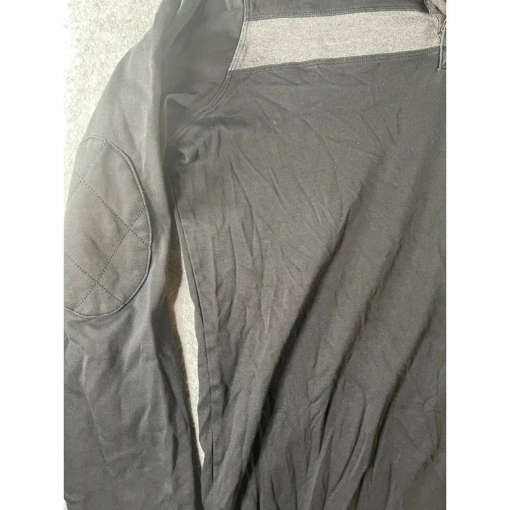 Banana Republic Luxury Touch Mens XL Tall Long Sleeve Polo Black Grey Striped